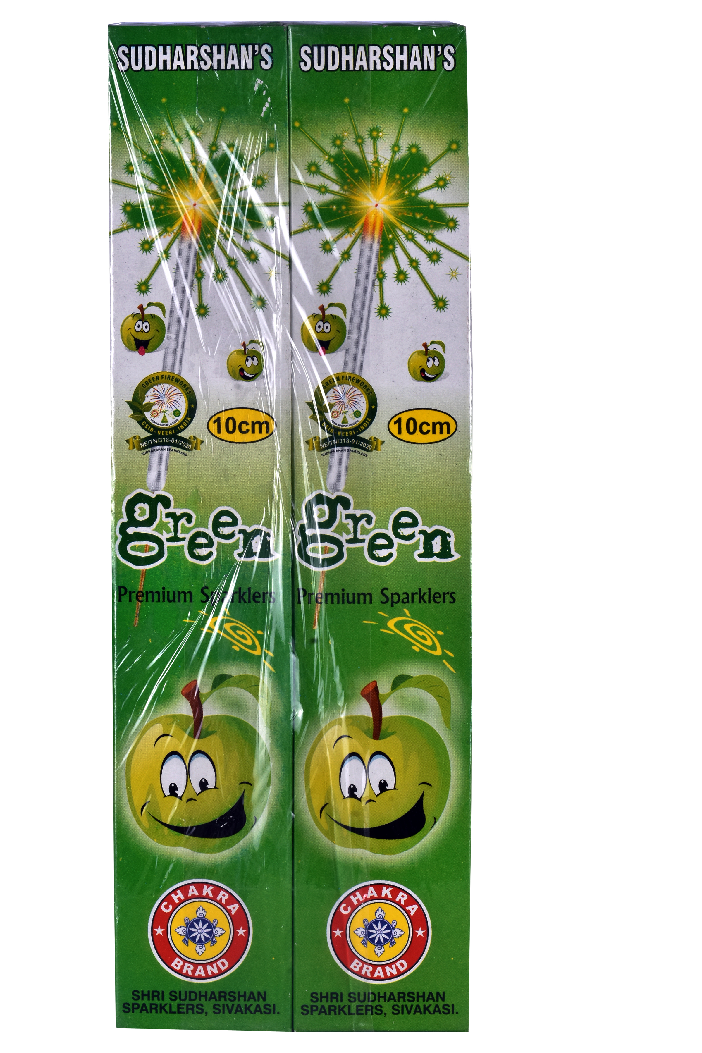 10 CM GREEN SPARKLERS
